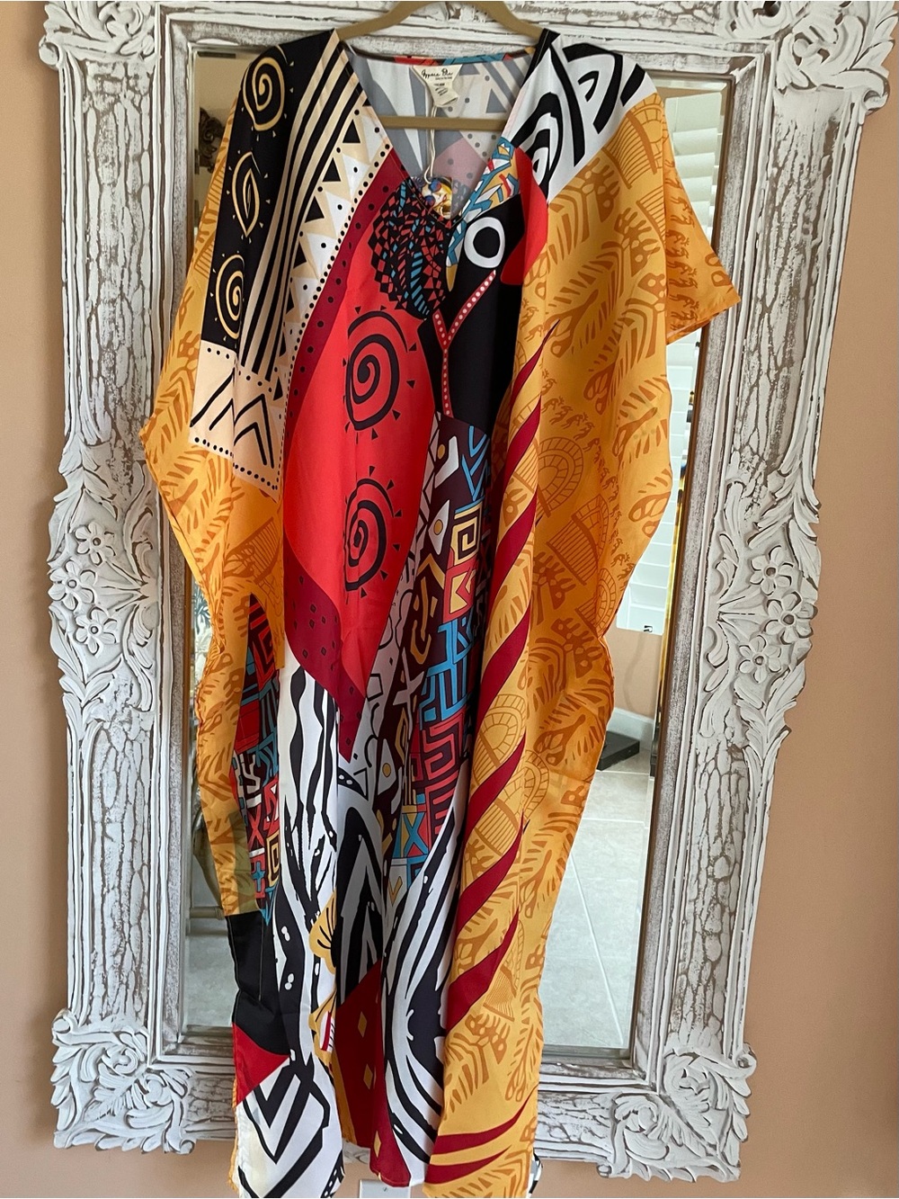 Women’s Multicolor Poly Dress Kaftan Beach Lounge Wear Evening Day Plus size